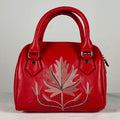 Boston Sling Bag Sheep Leather  – Hand Embroidered (Red)