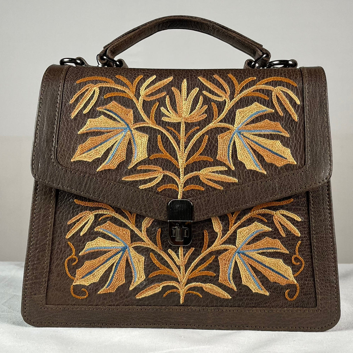 Epswift Kelly Hand embroiderd Bag - Brown