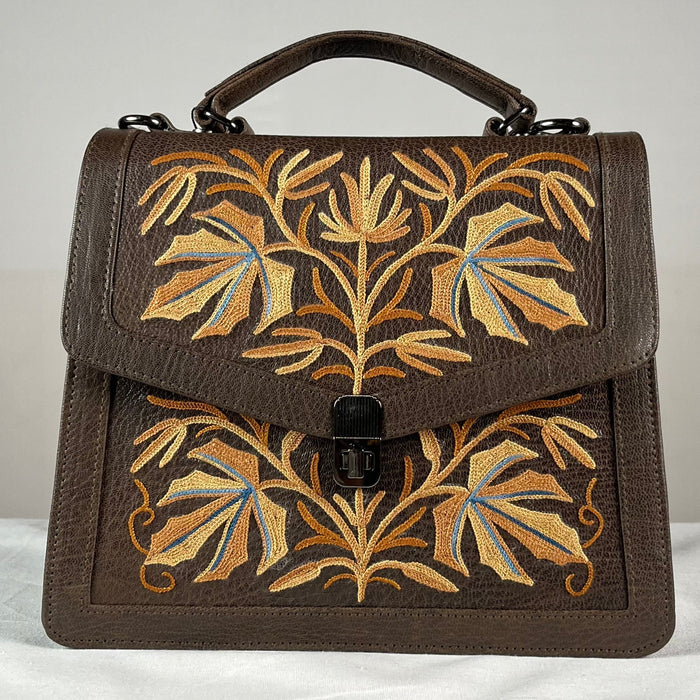 Epswift Kelly Hand embroiderd Bag - Brown