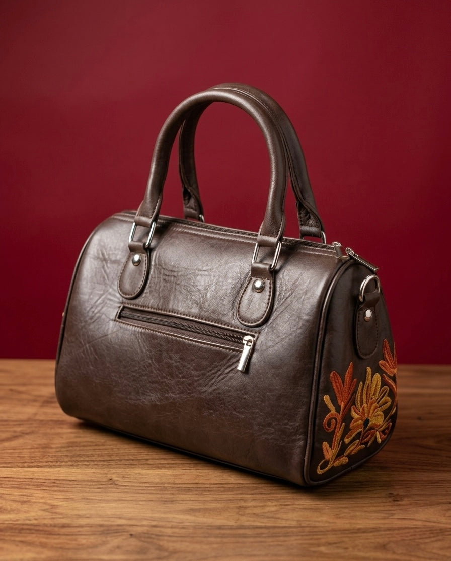 Mini Duffle Bag Full Grain Sheep leather (Dark Chocolate)