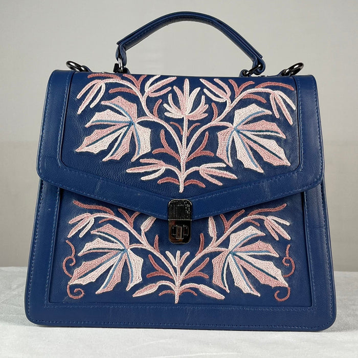 Epswift Kelly Hand embroiderd Bag - Blue