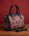 Mini Duffle Bag Full Grain Real Sheep leather (Black)