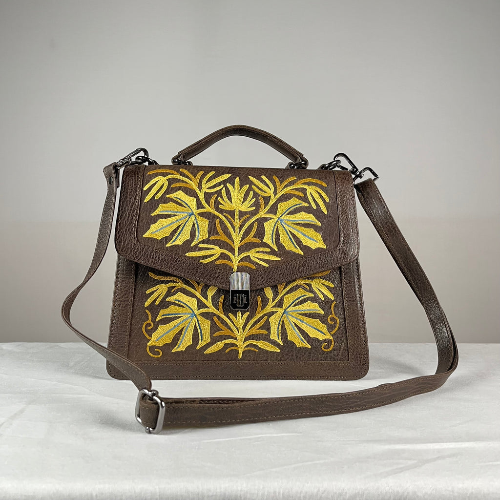 Epswift Kelly Hand embroiderd Bag - Brown