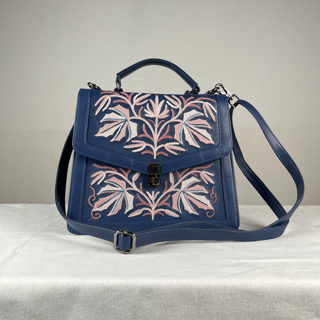 Epswift Kelly Hand embroiderd Bag - Blue