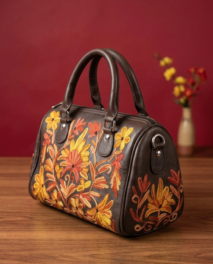 Mini Duffle Bag Full Grain Sheep leather (Dark Chocolate)