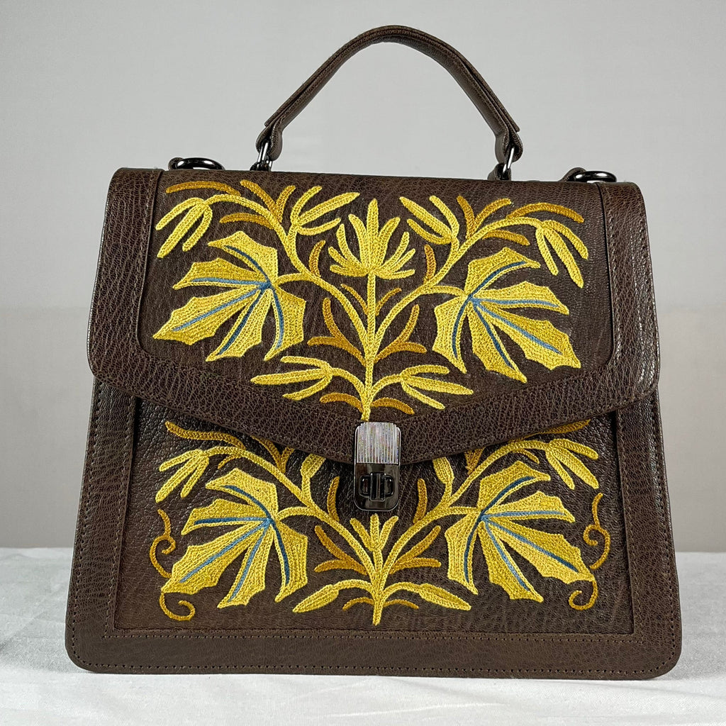 Epswift Kelly Hand embroiderd Bag - Brown