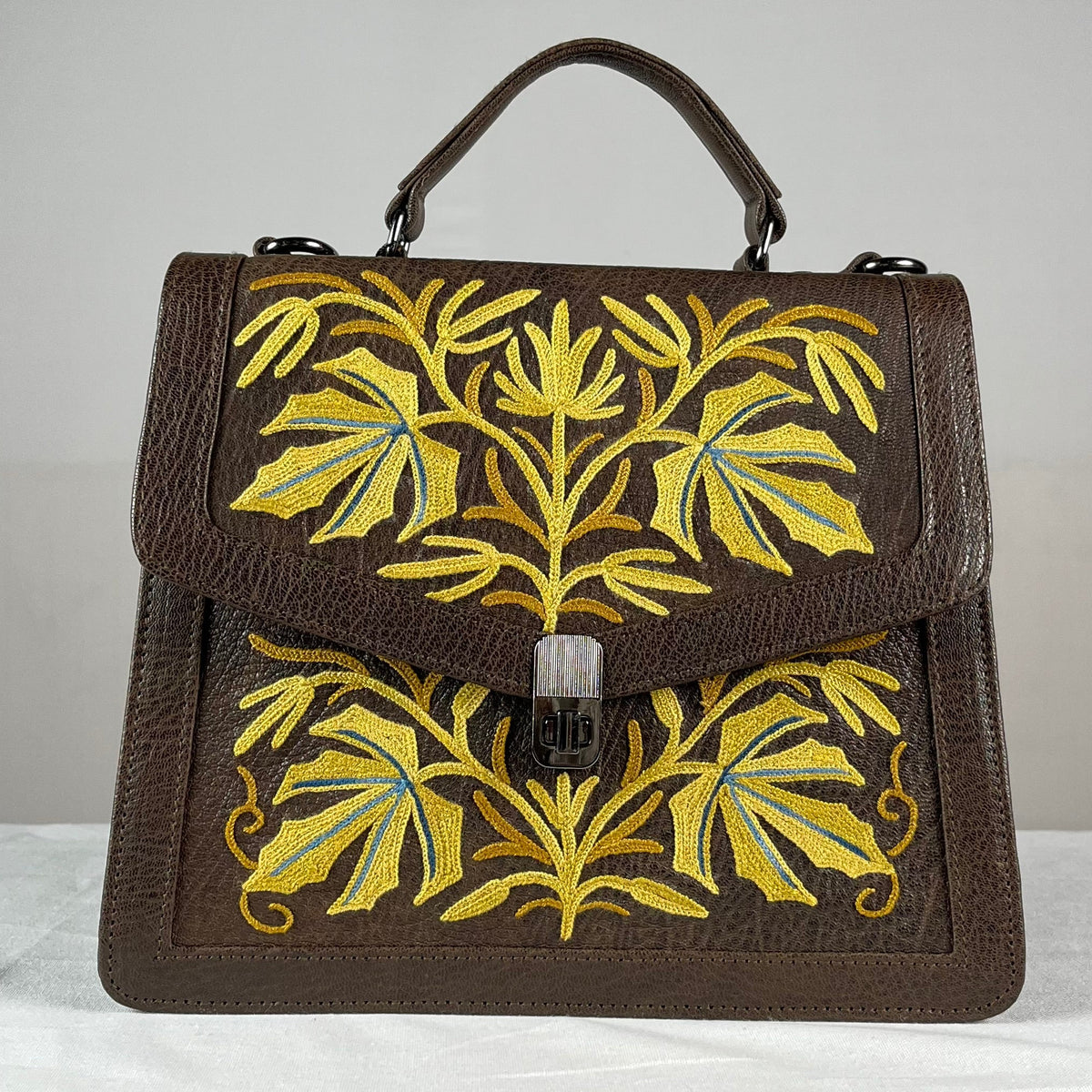 Epswift Kelly Hand embroiderd Bag - Brown