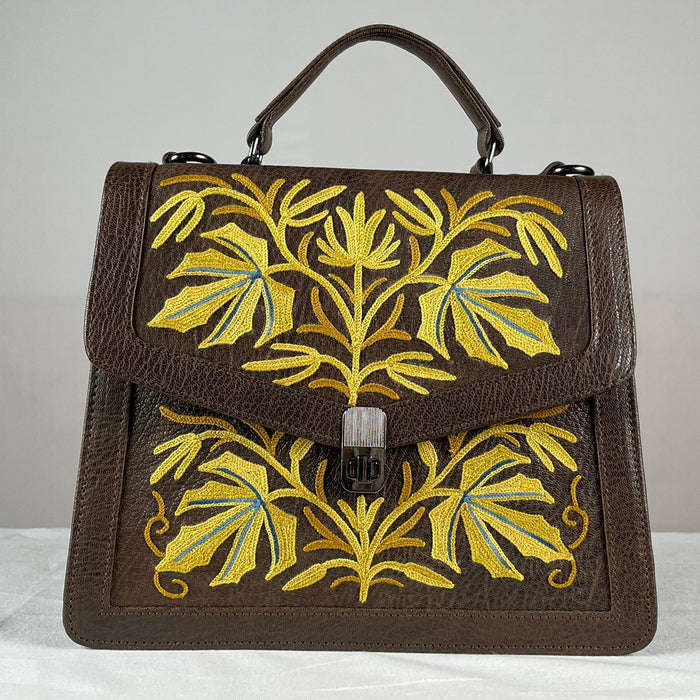 Epswift Kelly Hand embroiderd Bag - Brown