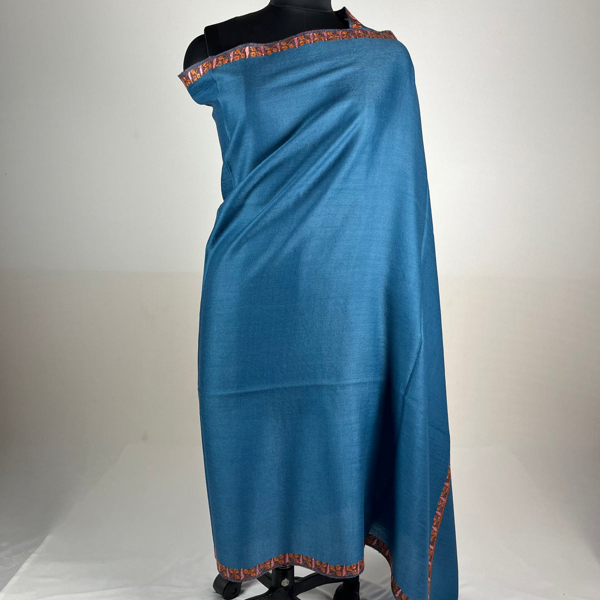 Marino Pashmina Shawl Hashidar Sozni Embroidery - Blue