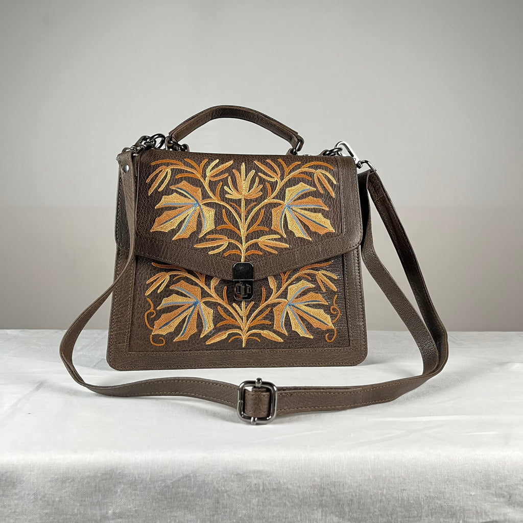 Epswift Kelly Hand embroiderd Bag - Brown