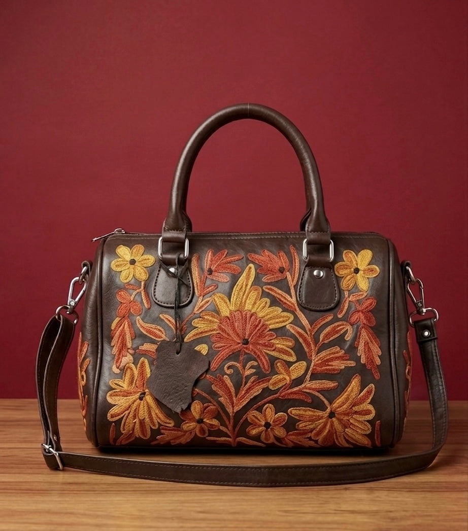 Mini Duffle Bag Full Grain Sheep leather (Dark Chocolate)