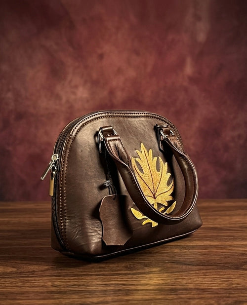 Alma Bag Handembroiderd (Dark Brown)