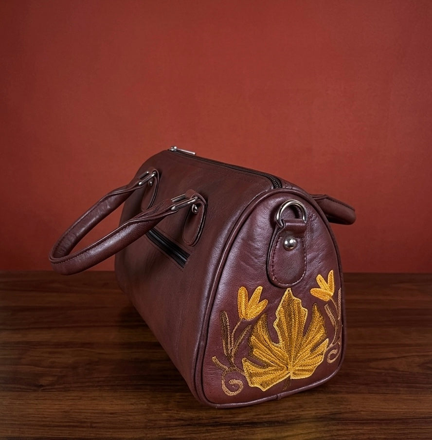 Mini Duffle Bag – Sheep Leather (Maple Brown)