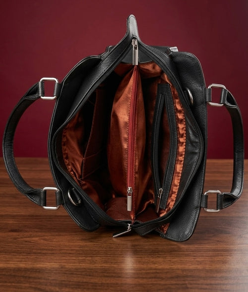 Buffalo Leather Sling Bag – (Black) BrownGreenEmbroidery