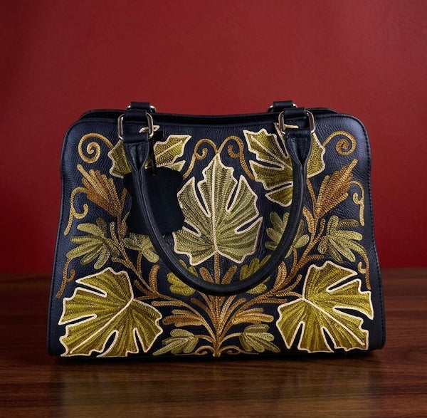 Buffalo Leather Sling Bag – (Black) GreenEmbroidery