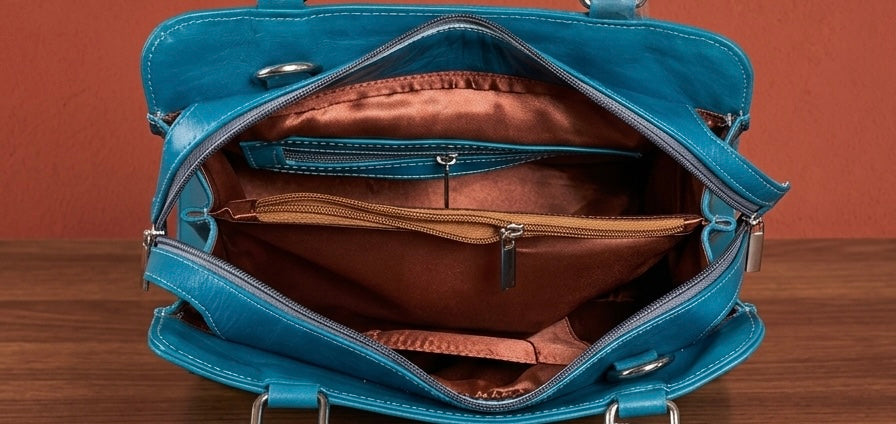 Sheep Leather Sling Bag – (Turquoise Blue)