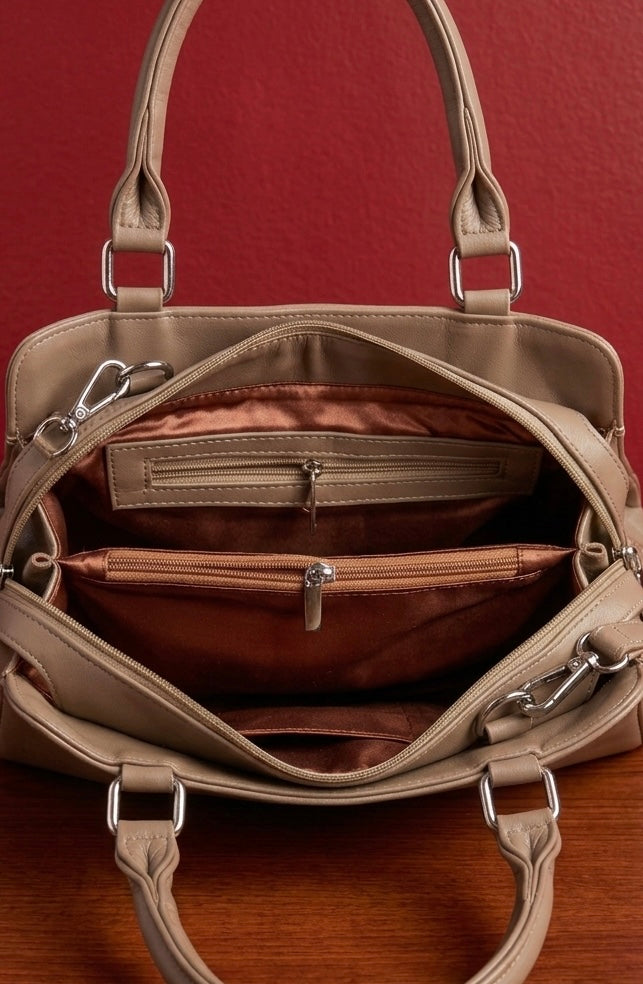 Sheep Leather Sling Bag – (Taupe)