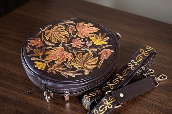 Circle bag sheep leather - (Brown)