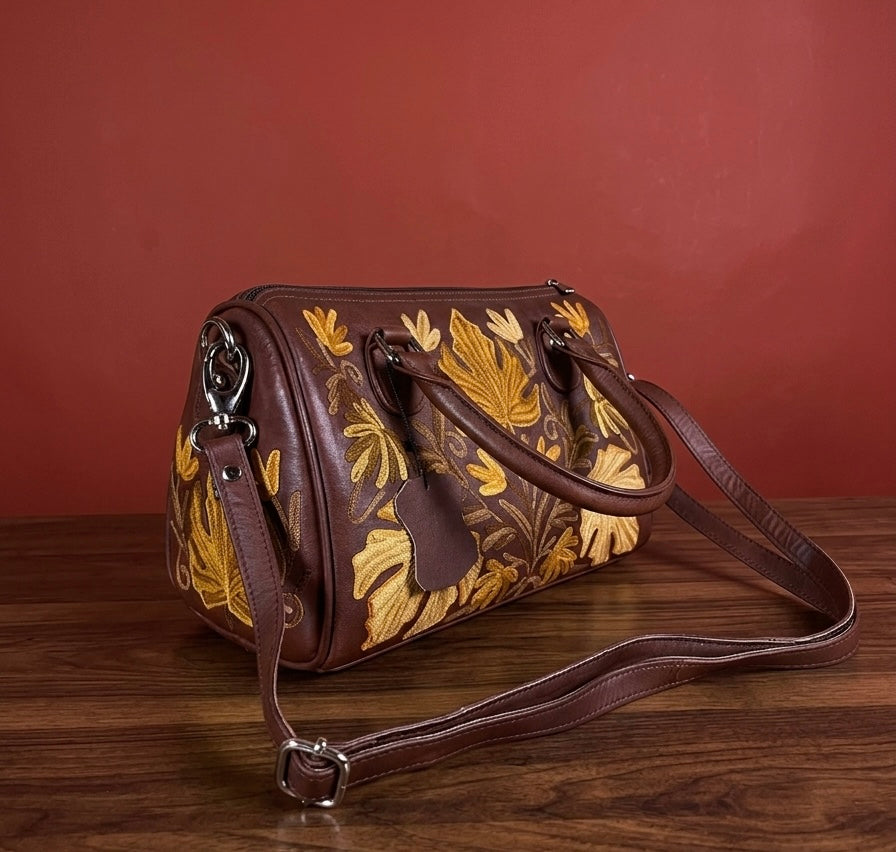 Mini Duffle Bag – Sheep Leather (Maple Brown)
