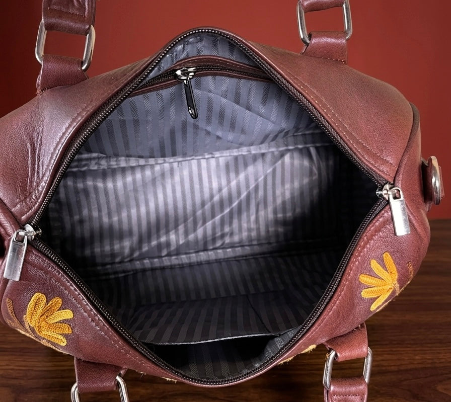 Mini Duffle Bag – Sheep Leather (Maple Brown)