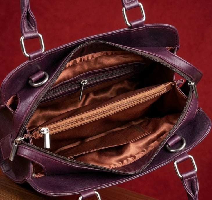 Sheep Leather Sling Bag – (Purple)