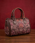 Mini Duffle Bag Full Grain Real Sheep leather (Deep Maroonish Brown)