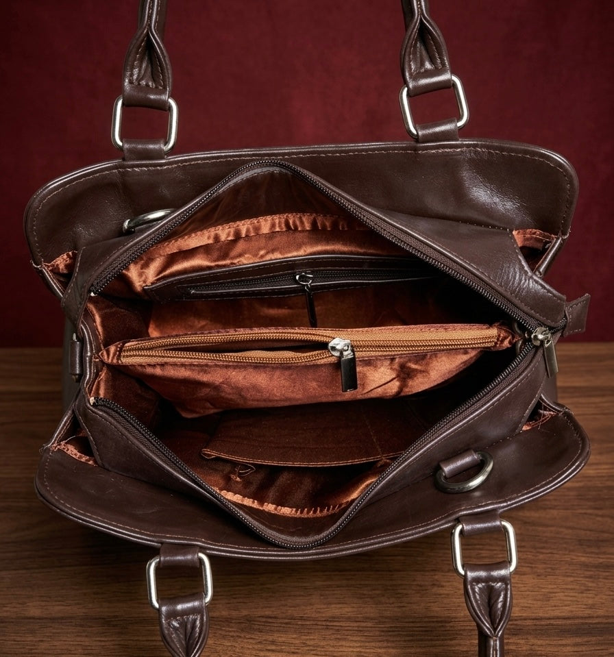 Buffalo Leather Sling Bag – (DarkBrown)