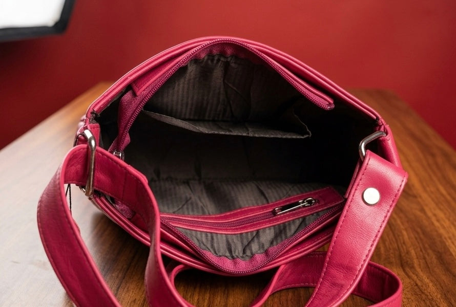 Saddle Bag Sheep Leather – (Pink)
