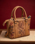Tote Bag Full grain Buffalo leather light brown (Handstitched)