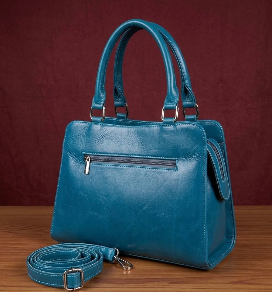 Sheep Leather Sling Bag – (Turquoise Blue)