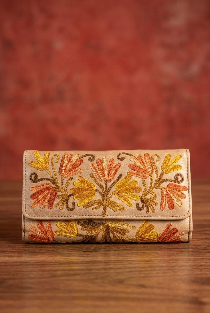 Double side Sheep Leather clutch (Desert brown)