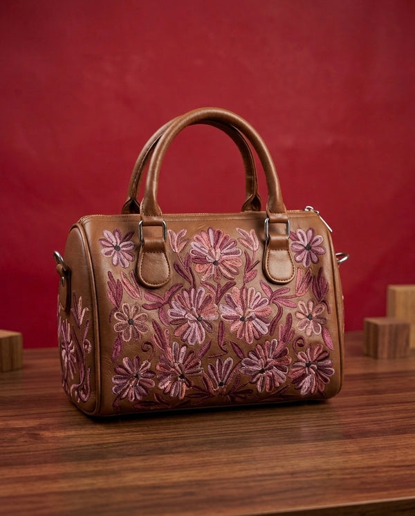 Mini Duffle Bag Full Grain Real Sheep leather (Brown)