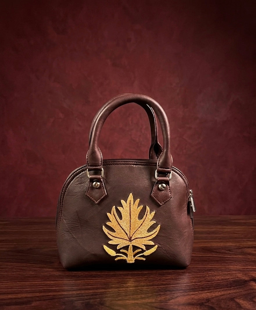 Alma Bag Handembroiderd (Dark Brown)