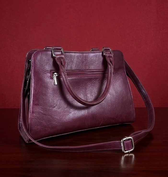 Sheep Leather Sling Bag –  (Plum Purple)
