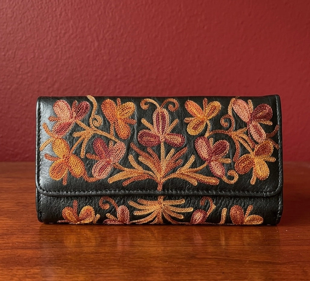 Double side Sheep Leather clutch (Black)