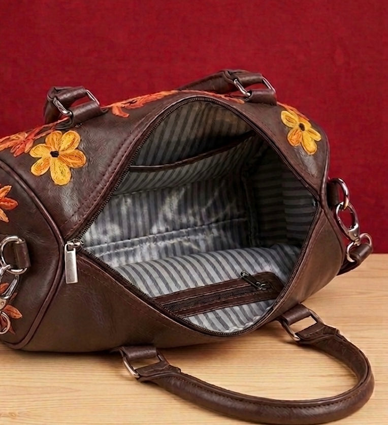 Mini Duffle Bag Full Grain Sheep leather (Dark Chocolate)