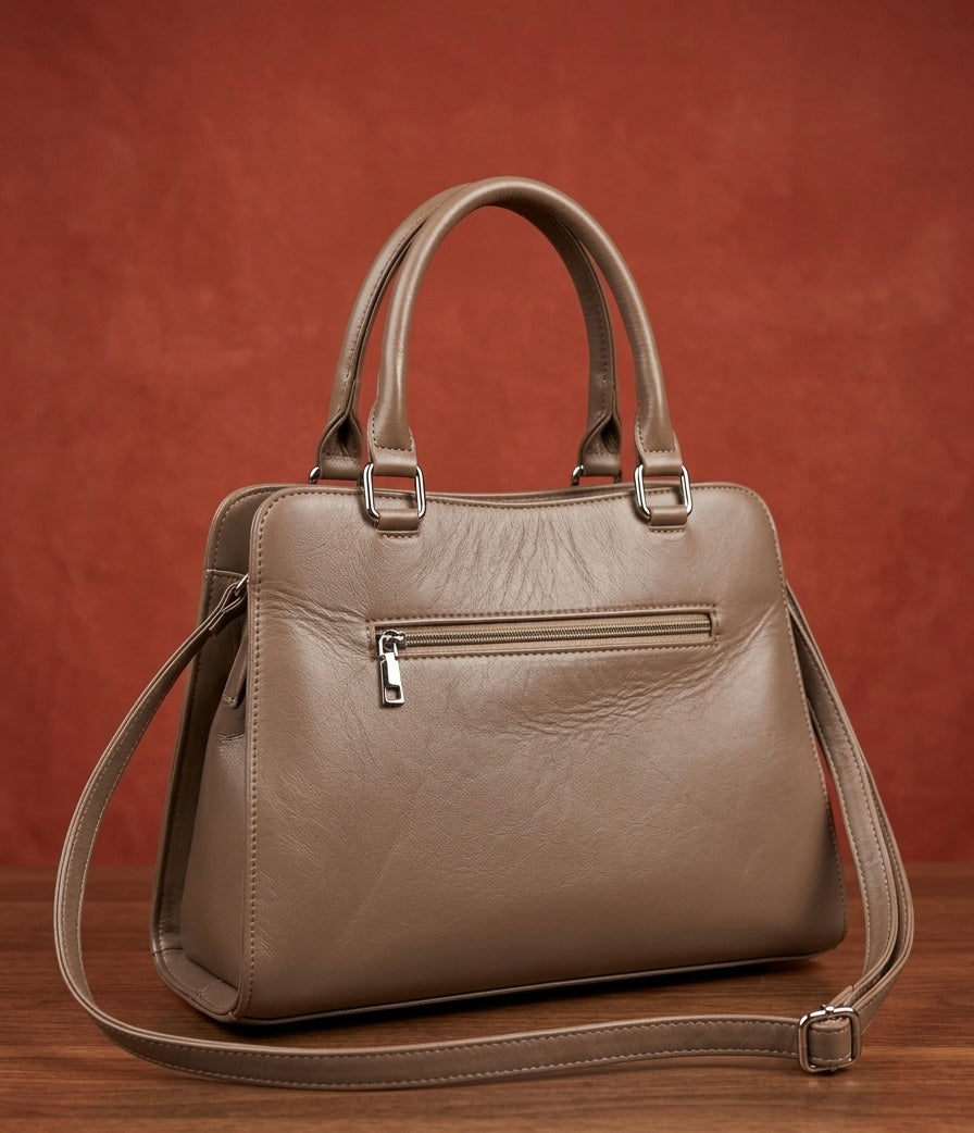 Sheep Leather Sling Bag – (Taupe)