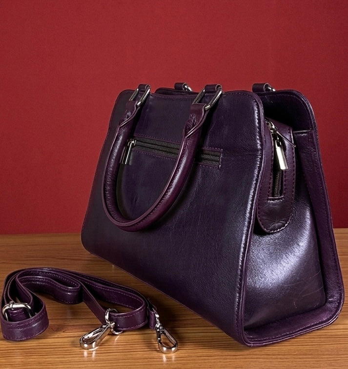 Sheep Leather Sling Bag – (Purple)