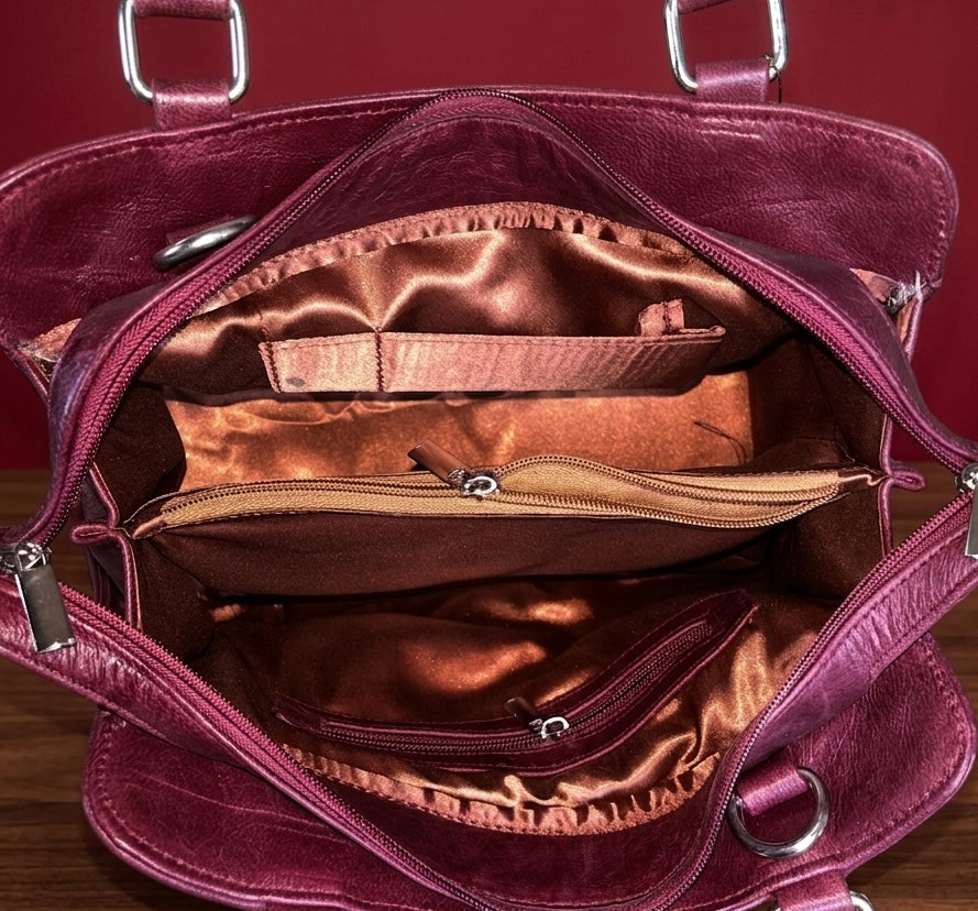 Sheep Leather Sling Bag –  (Plum Purple)