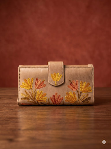 Double side Sheep Leather clutch (Desert brown)