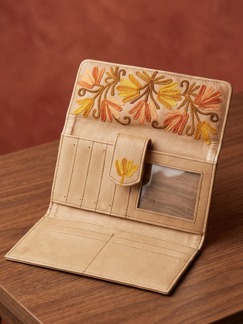 Double side Sheep Leather clutch (Desert brown)
