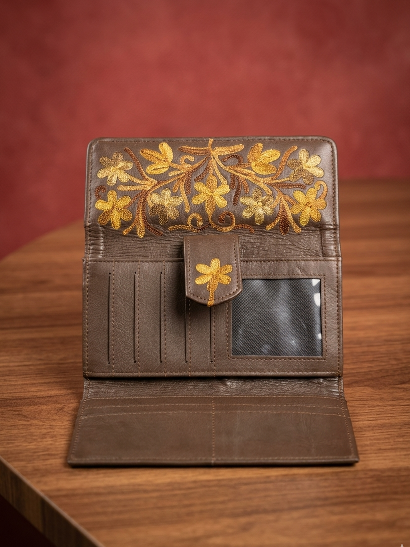 Double side Sheep Leather clutch (Deep brown)