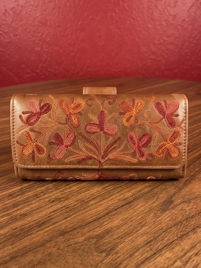 Double side Sheep Leather clutch (Brown)
