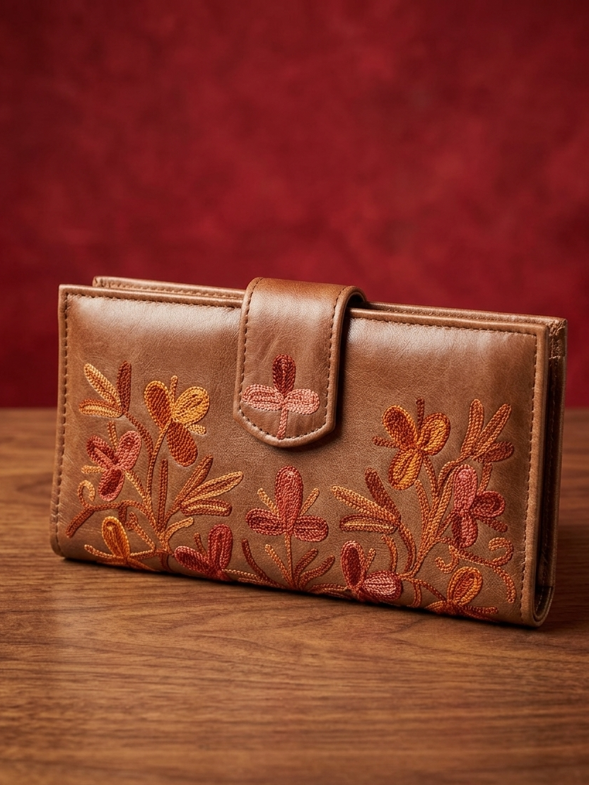 Double side Sheep Leather clutch (Brown)
