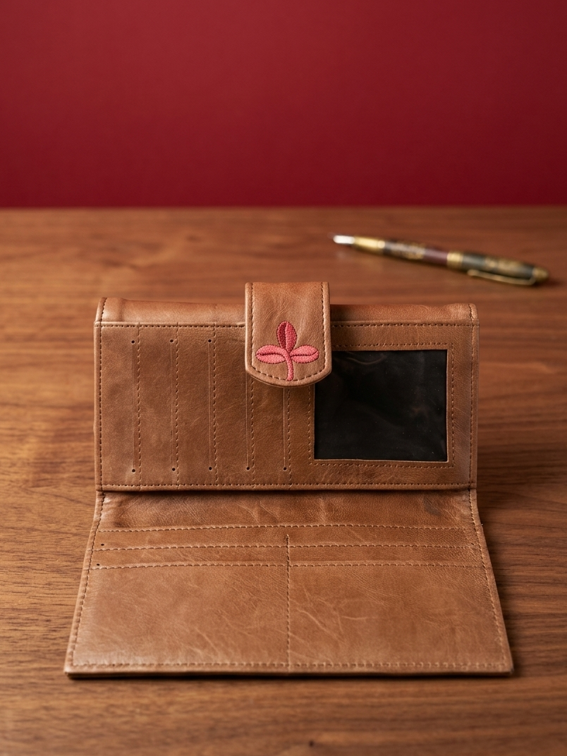 Double side Sheep Leather clutch (Brown)