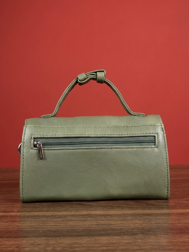 Sling Sheep Leather clutch Wallet (Tortoise Green )