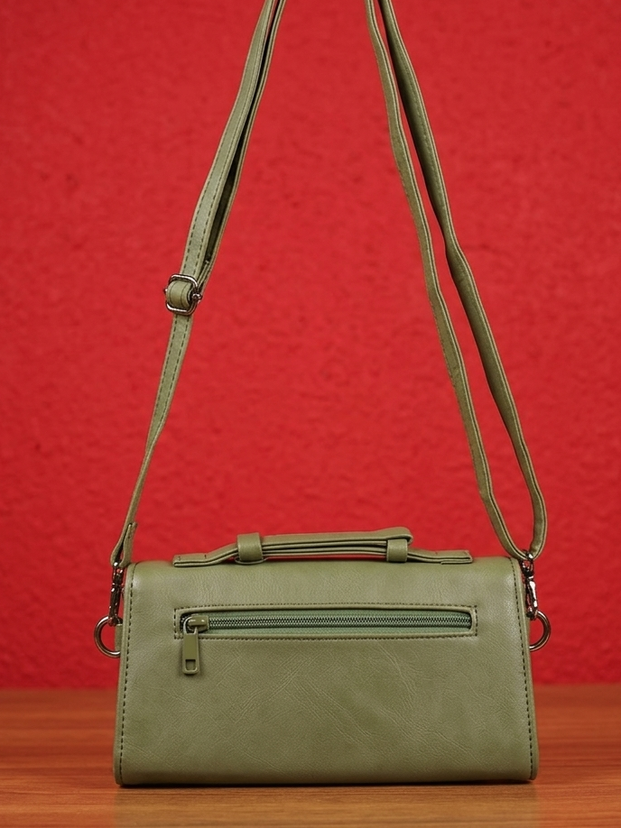 Sling Sheep Leather clutch Wallet (Tortoise Green )