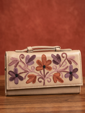 Sling Sheep Leather clutch Wallet ( Khaki Brown )