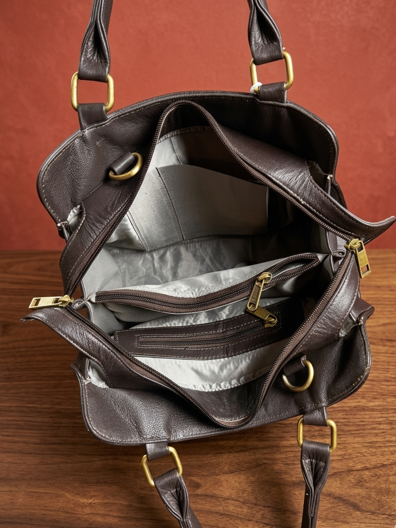 Sidemagnet Bag Full Grain Real sheep Leather (tan Brown 2)