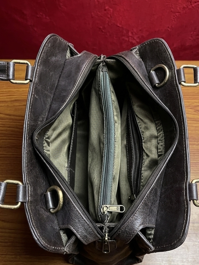 Sheep Leather Sling Bag – (Dusty Mehndi brown)